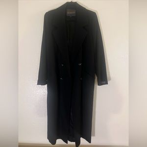 Pendleton 100% Merino Wool Long Coat Women Size 10 Navy Blue VINTAGE